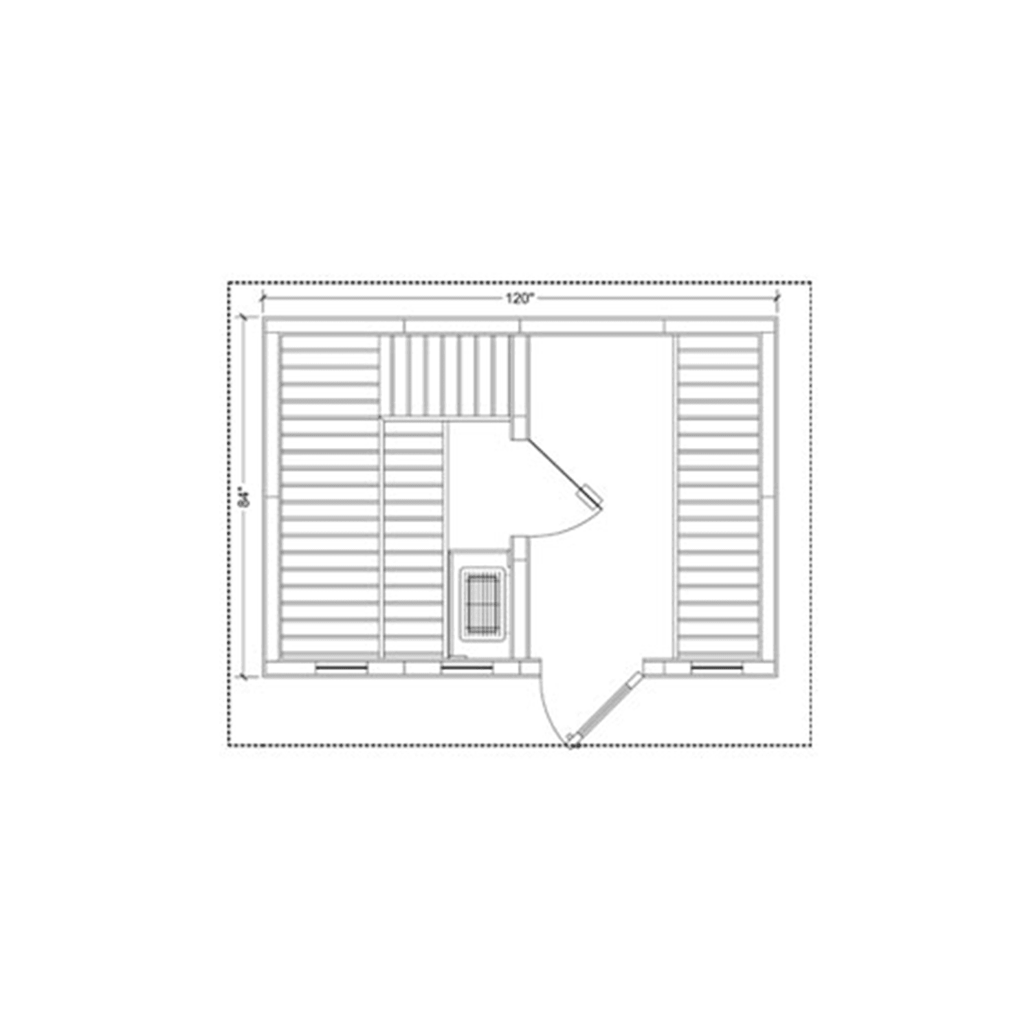 Euro Outdoor Sauna with changing room and glass features