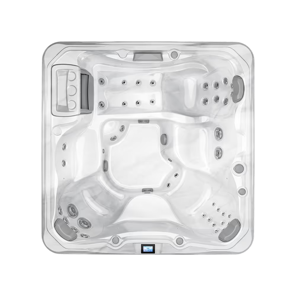 Top view of Hamilton 780 Series spa with jets and seating for six.