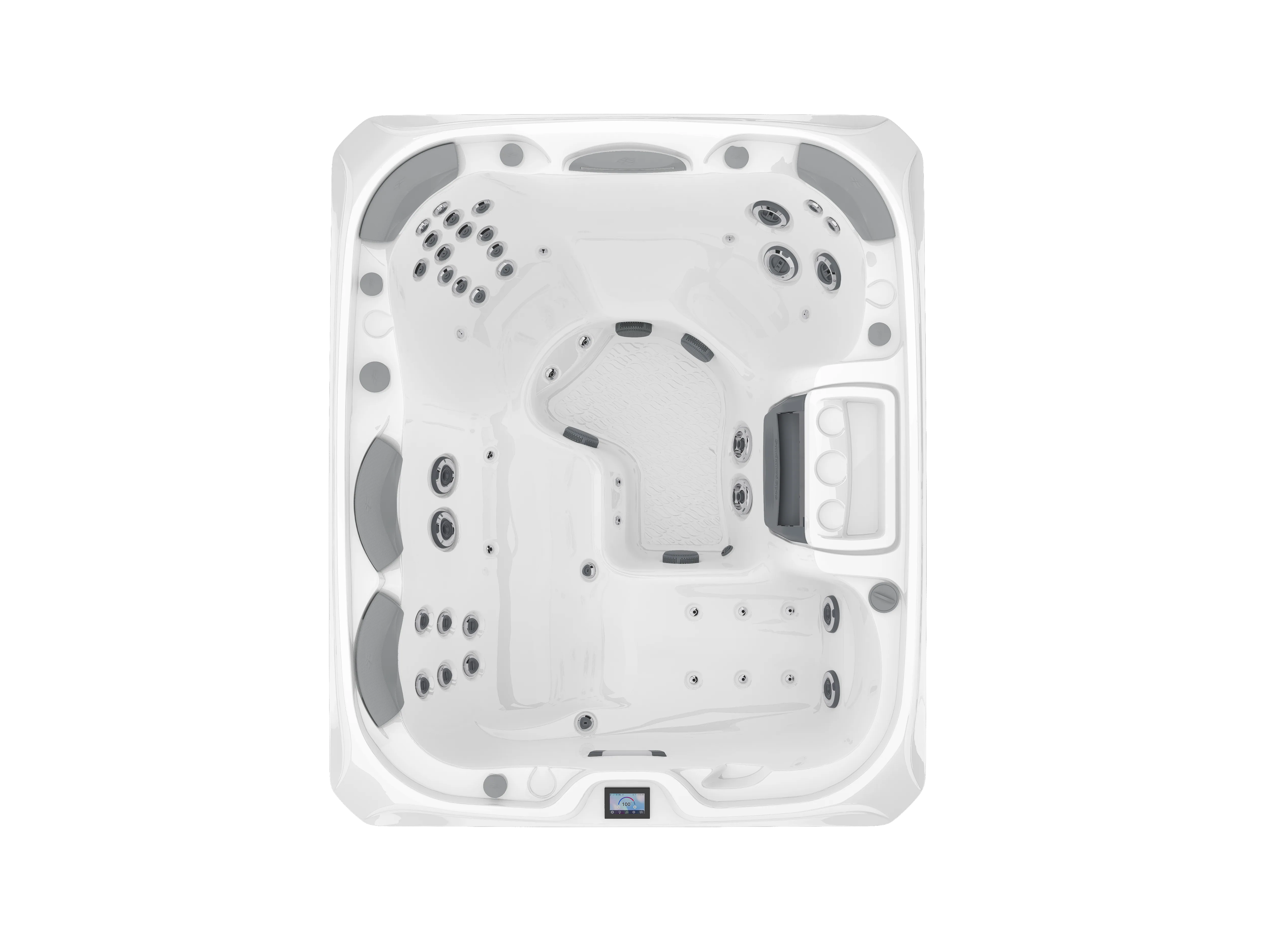 Top view of Marin 880 Series hot tub in white