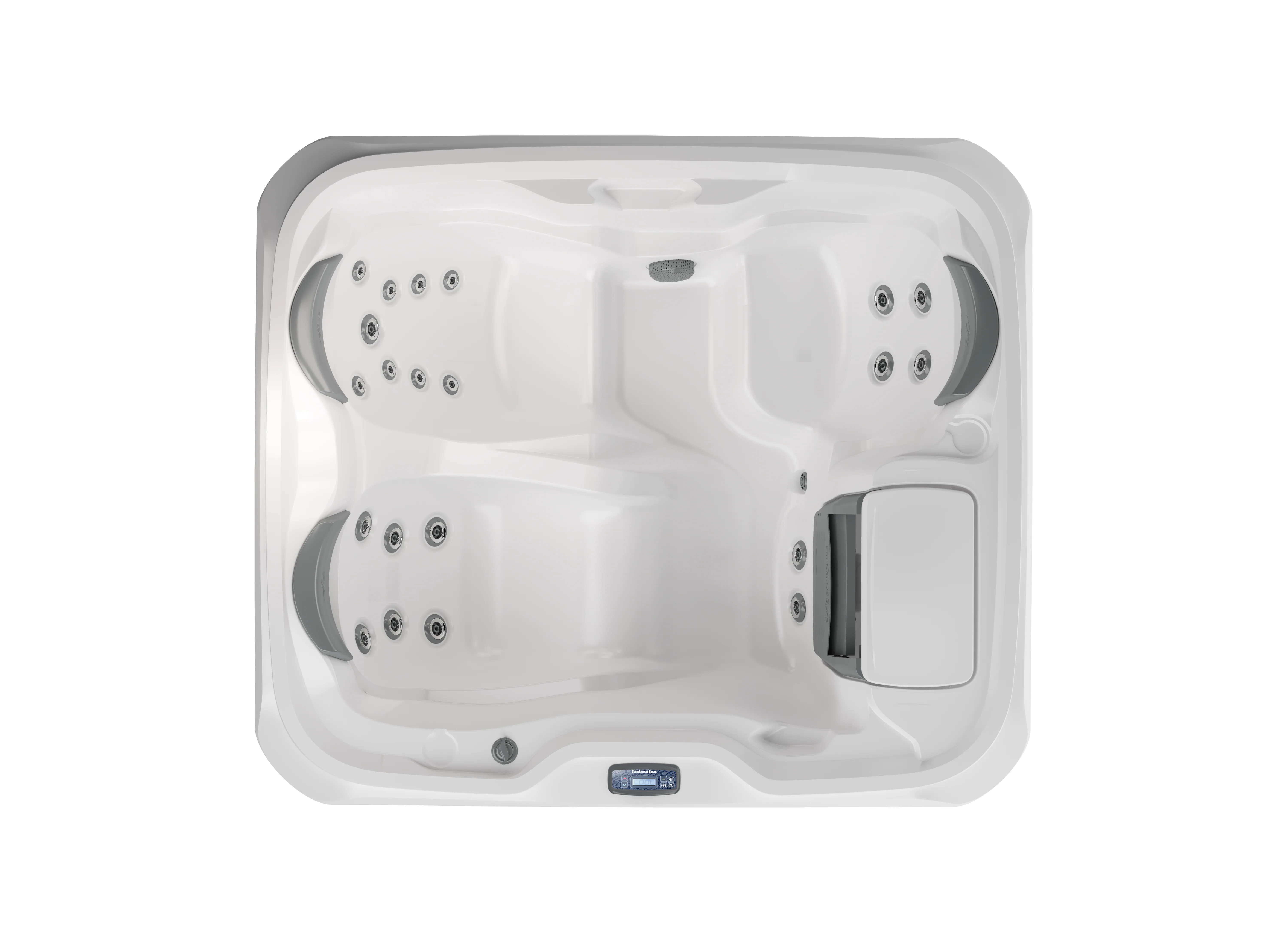 Top view of the Alicia hot tub with massage options